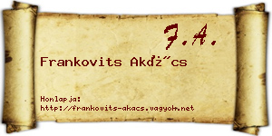 Frankovits Akács névjegykártya